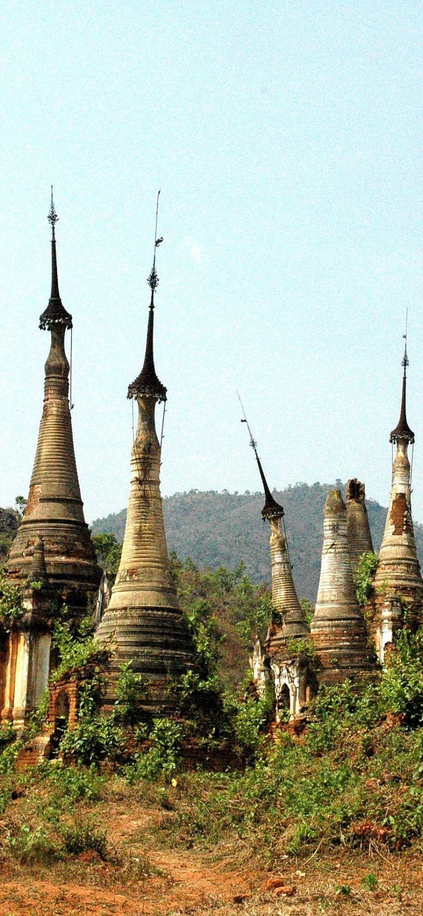 Stupas Indein Inle Lake Burma