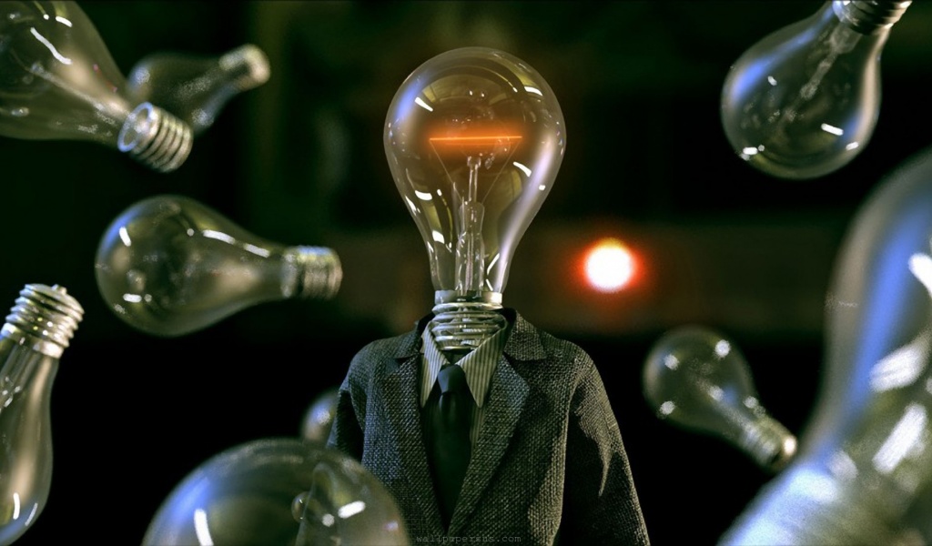 Suit Tie Funny People Fantasy Art Lamps Light Bulbs Bulbs