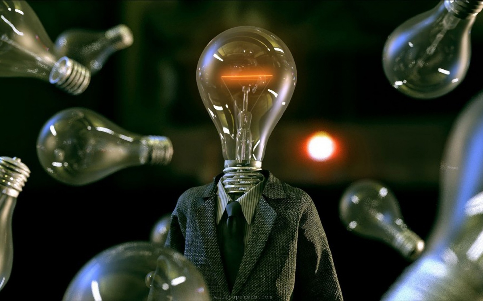 Suit Tie Funny People Fantasy Art Lamps Light Bulbs Bulbs