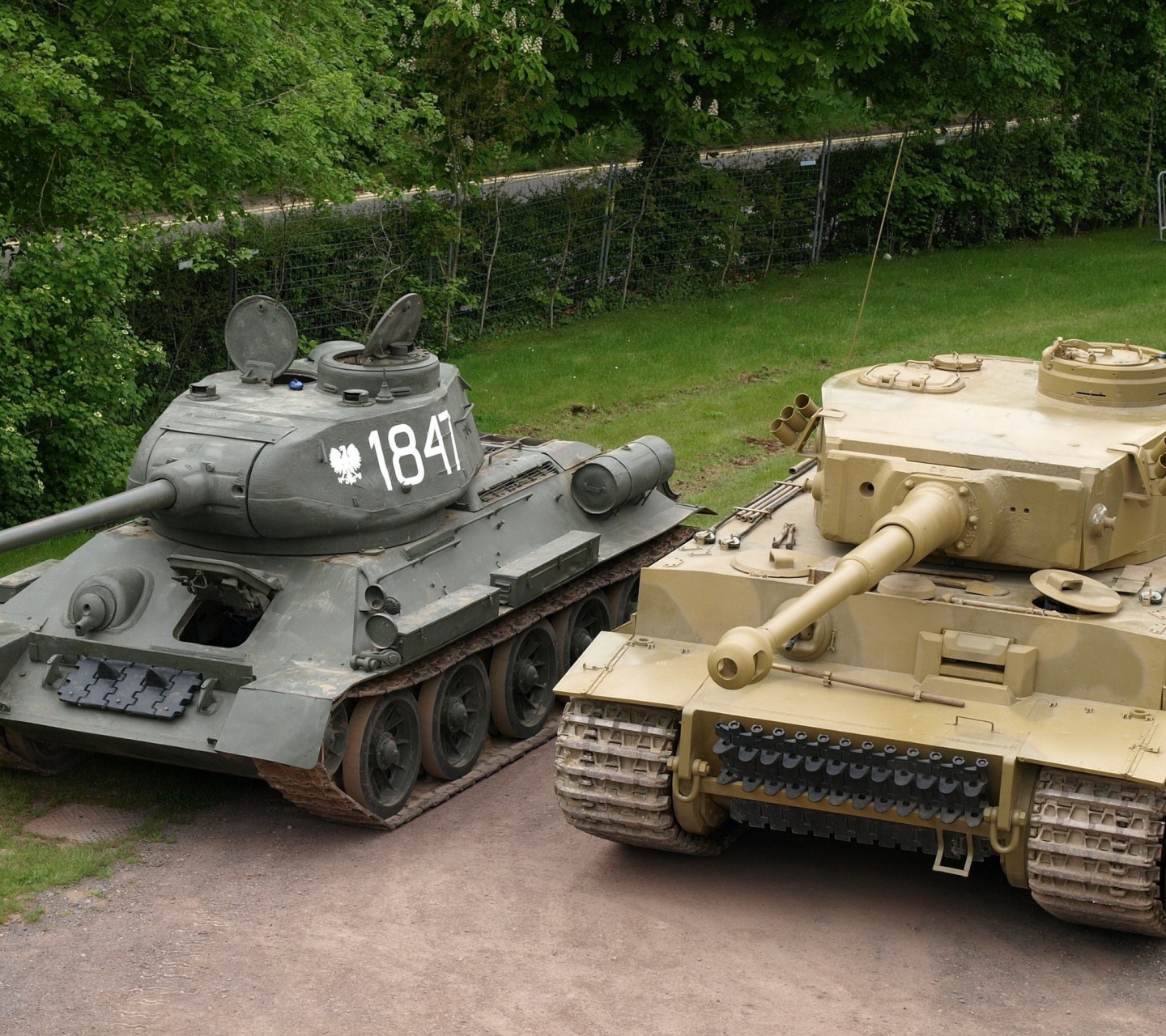 Tanks T-34 And Tiger I