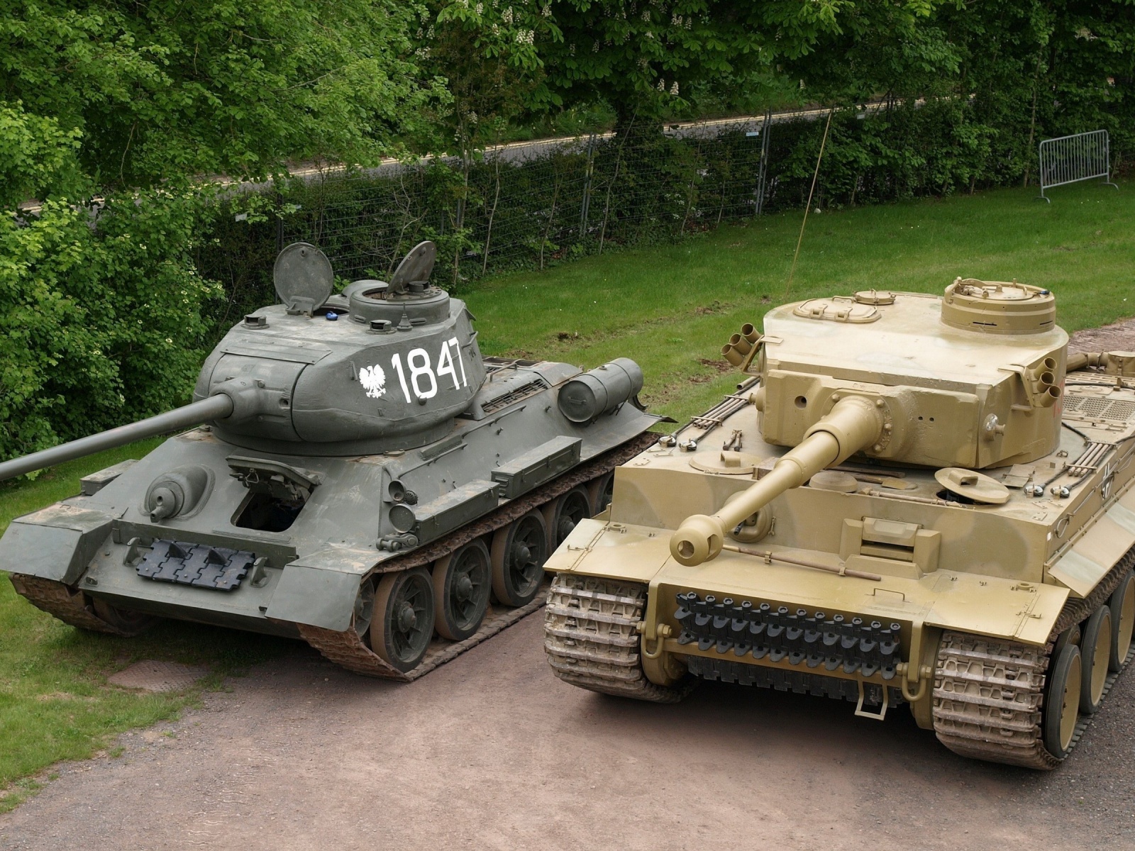 Tanks T-34 And Tiger I