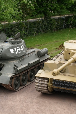 Tanks T-34 And Tiger I