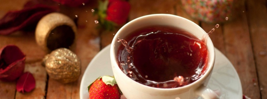 Tea Food Strawberries Splashes