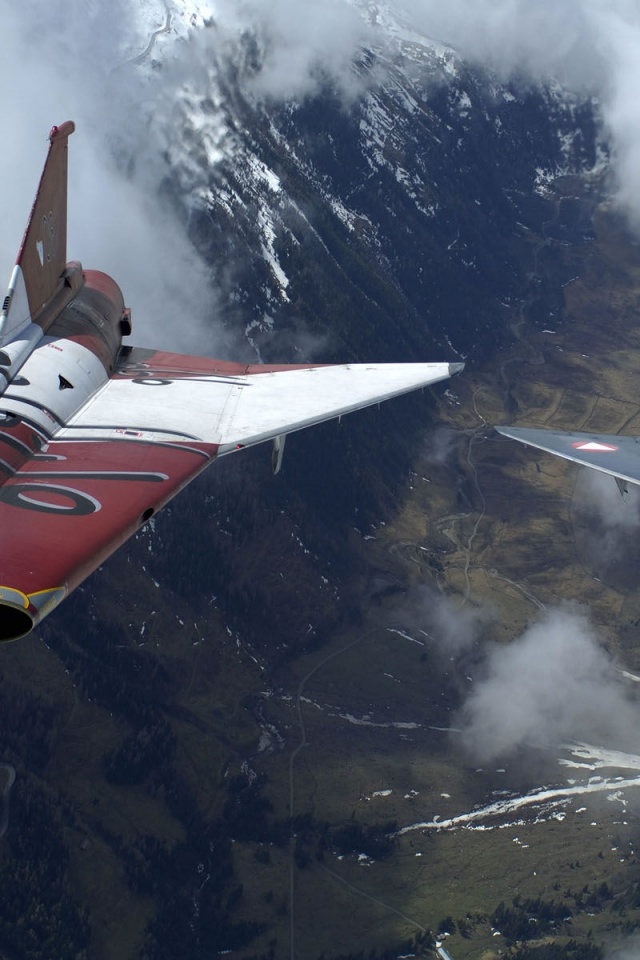 The Two Military Fighter Jets Flying Together