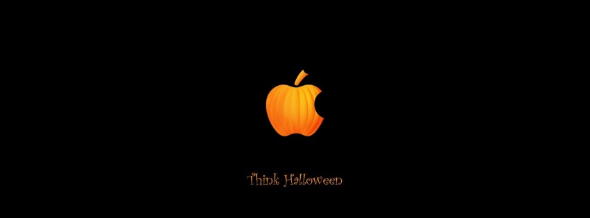 Think Halloween Apple Pumpkin Funny Black Holiday Computer