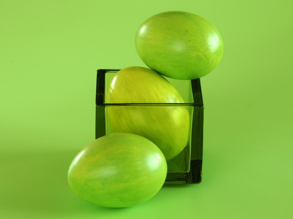 Three Easter Green Eggs