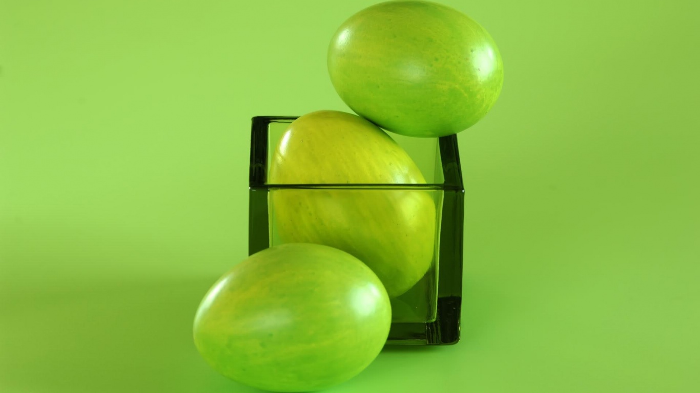 Three Easter Green Eggs