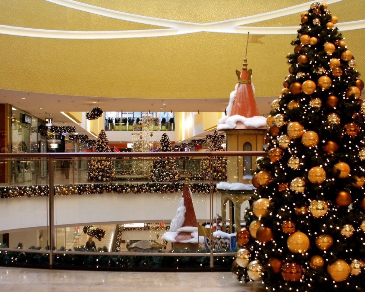 Tree Shopping Center Holiday Christmas Vanity New Year Mood