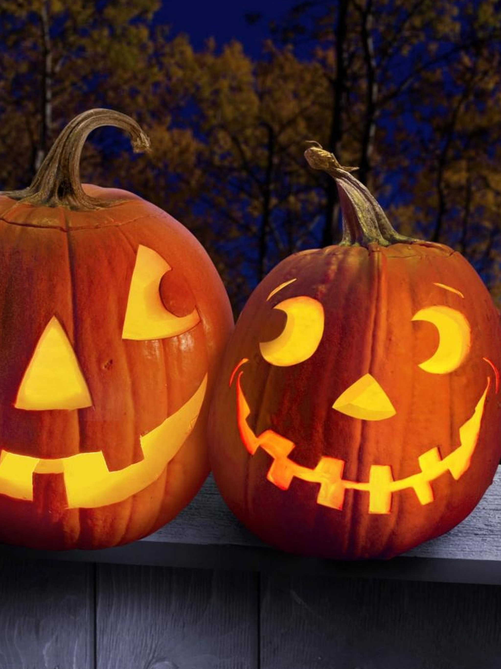 Two 3D Halloween Pumpkins