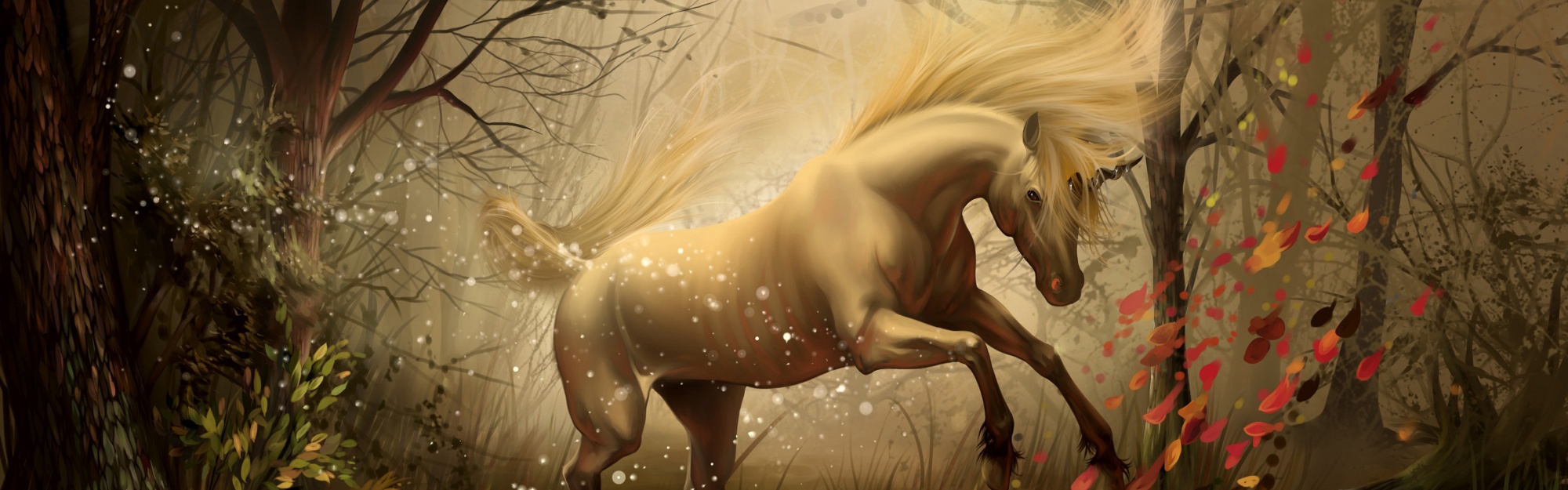 Unicorn In Fantasy Autumn