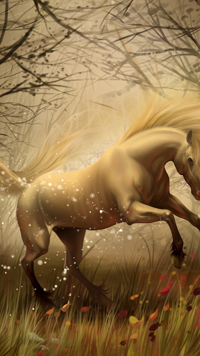 Unicorn In Fantasy Autumn