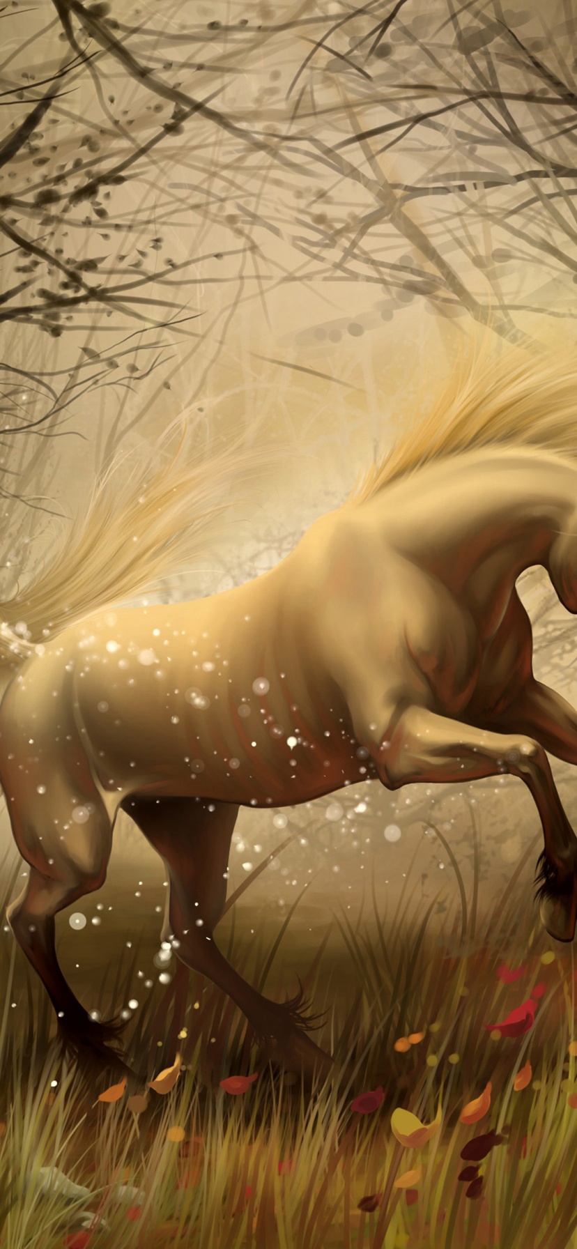 Unicorn In Fantasy Autumn