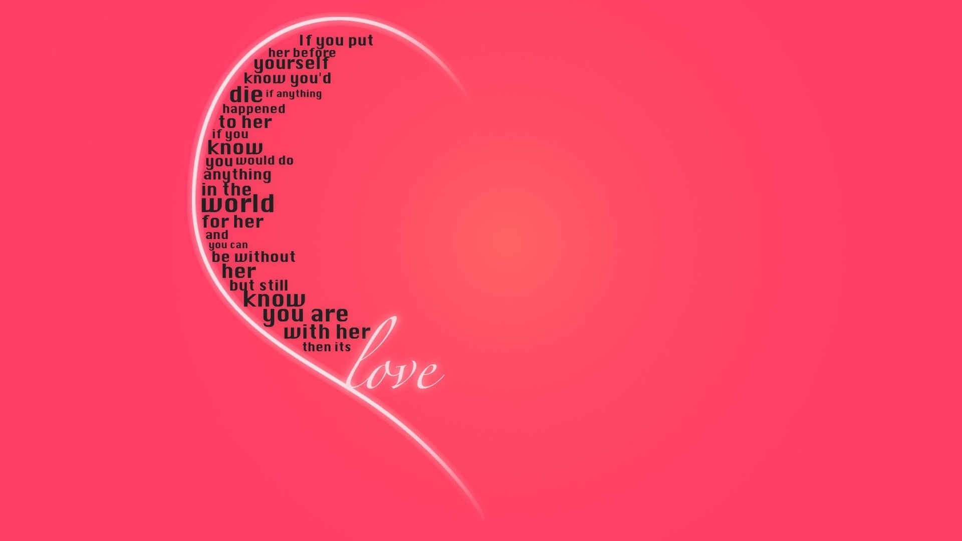 Valentines Day Words Love Pink