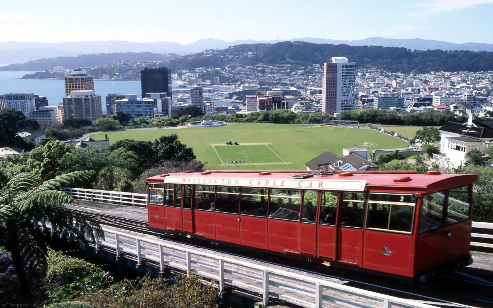 Wellington New Zealand Funicular Car Cityscape