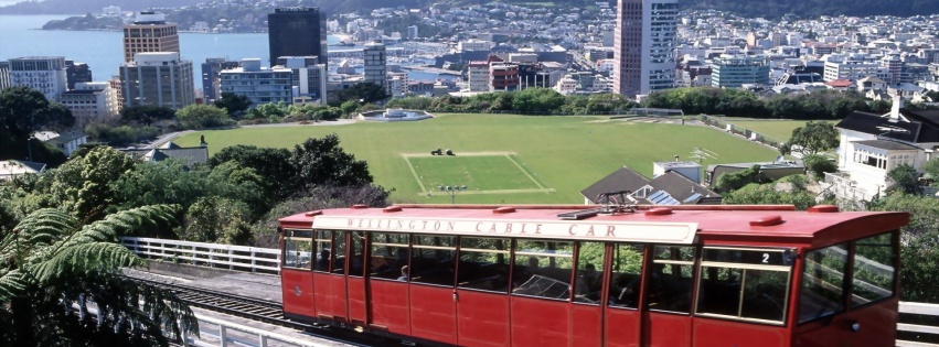 Wellington New Zealand Funicular Car Cityscape