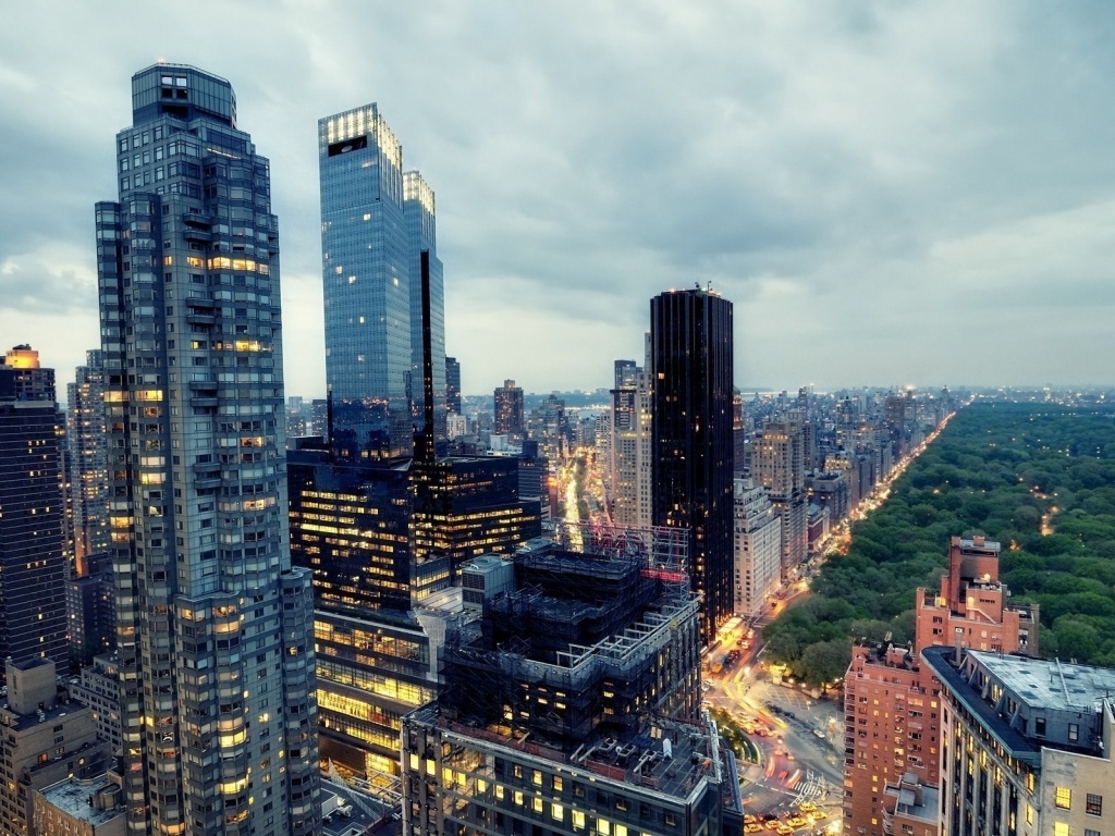 West Midtown New York Twilight Nyc Usa City Landscape