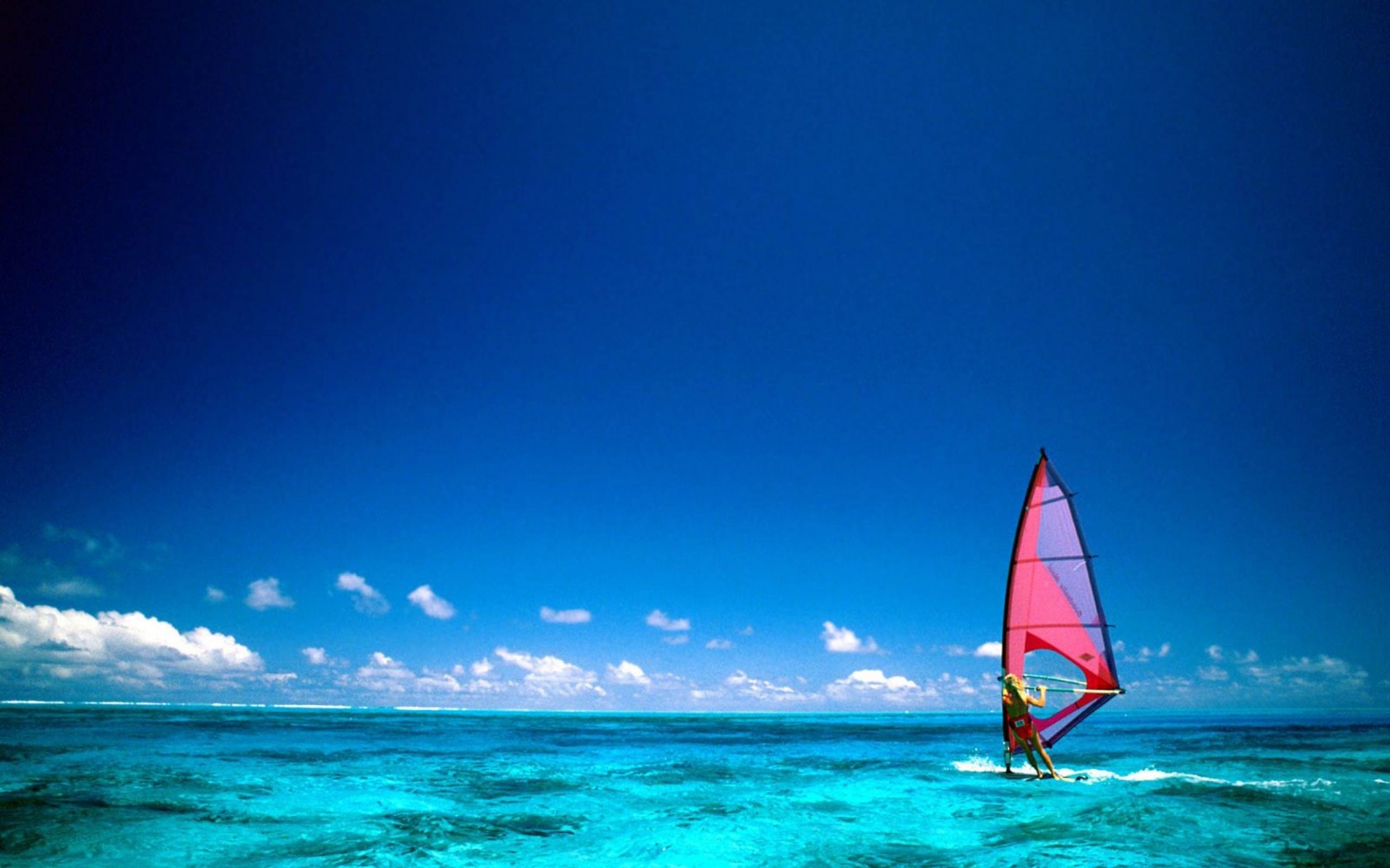 Wind Surfing Surfer Bora Bora Island