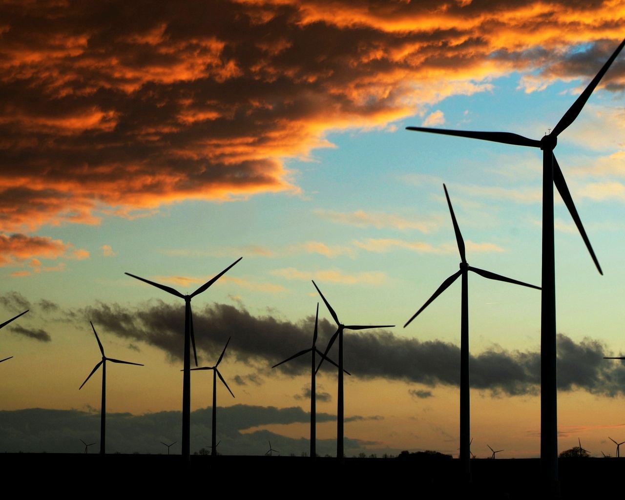 Windmill Engine In The Evening