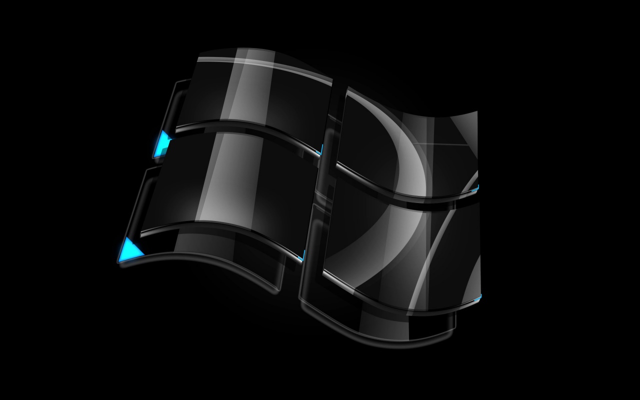 Windows Dark Glass Logo Computer