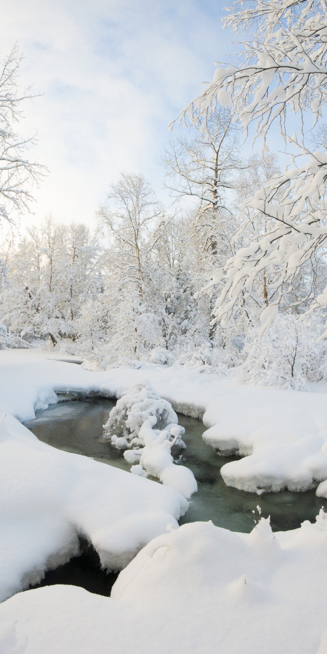 Winter Snow Ice Stream Nature