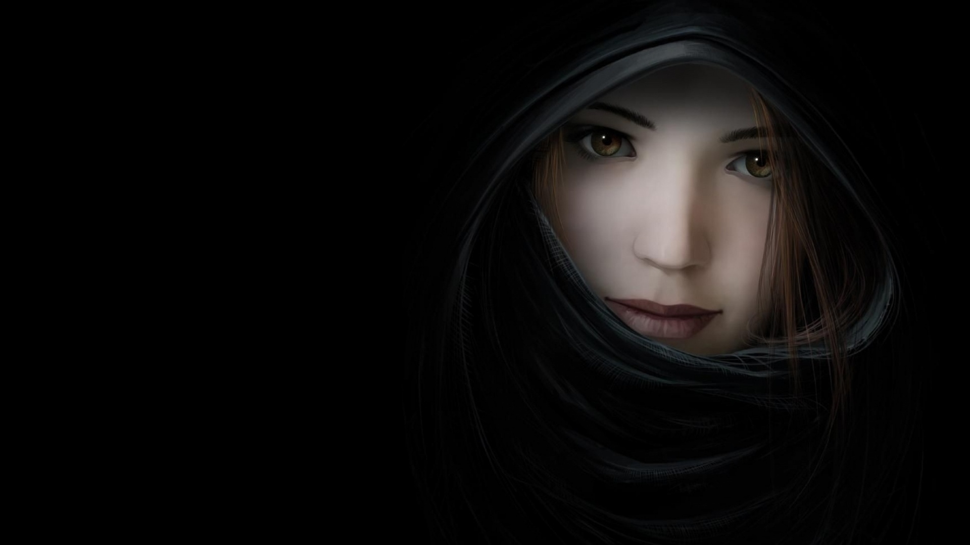 Women Closeup Cgi Faces Black Background