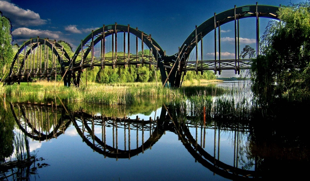 Wooden Bridge Balaton Zala County Hungary