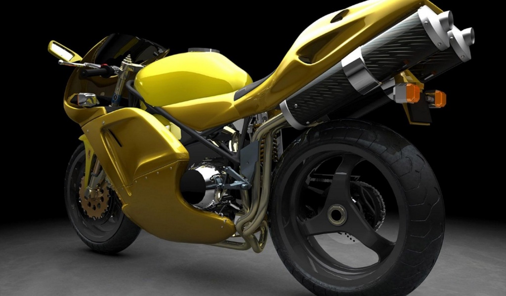 Yellow 3D Sports Bike