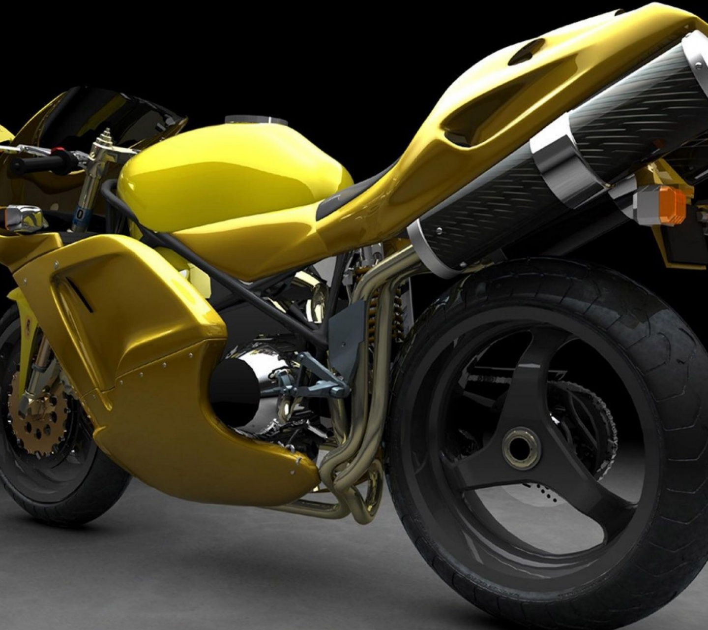 Yellow 3D Sports Bike