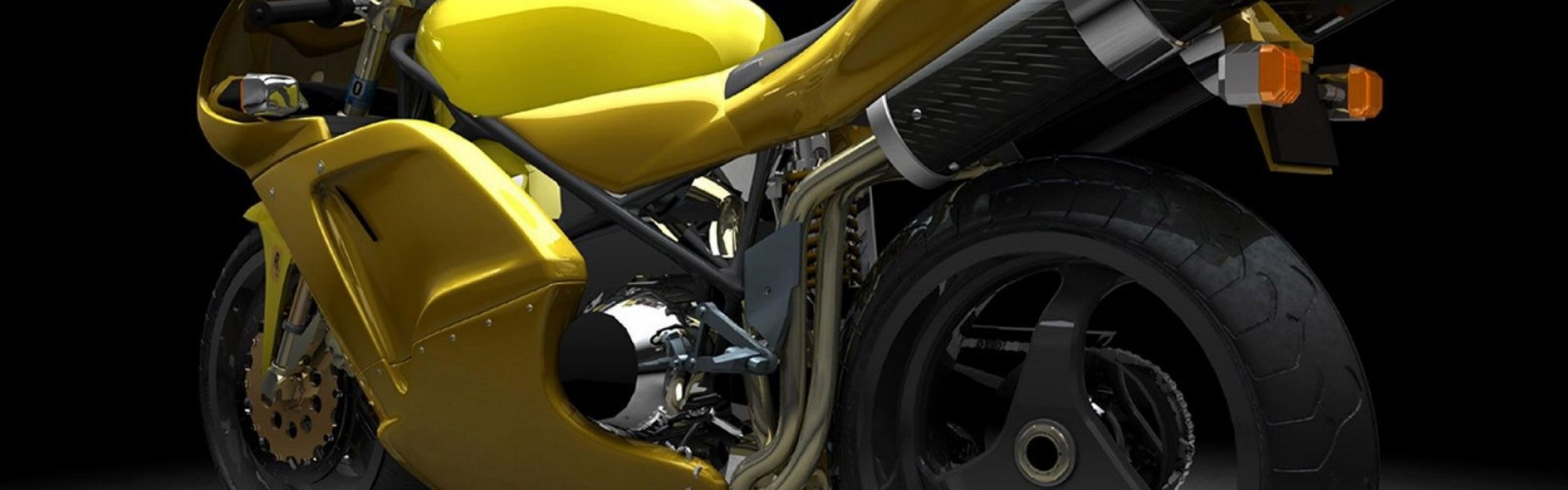 Yellow 3D Sports Bike