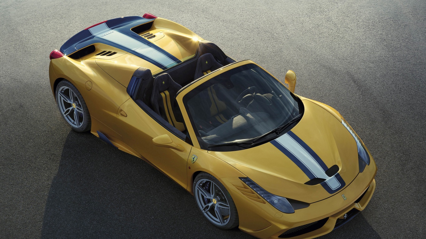 Yellow Ferrari 458 Speciale A