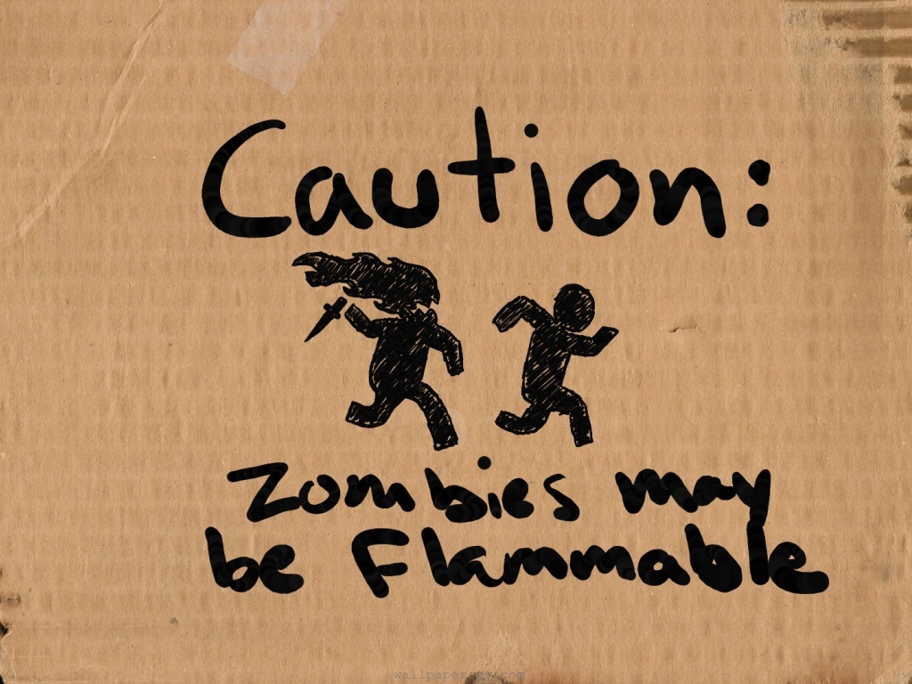 Zombies Vector Cardboard Caution Stick Figures