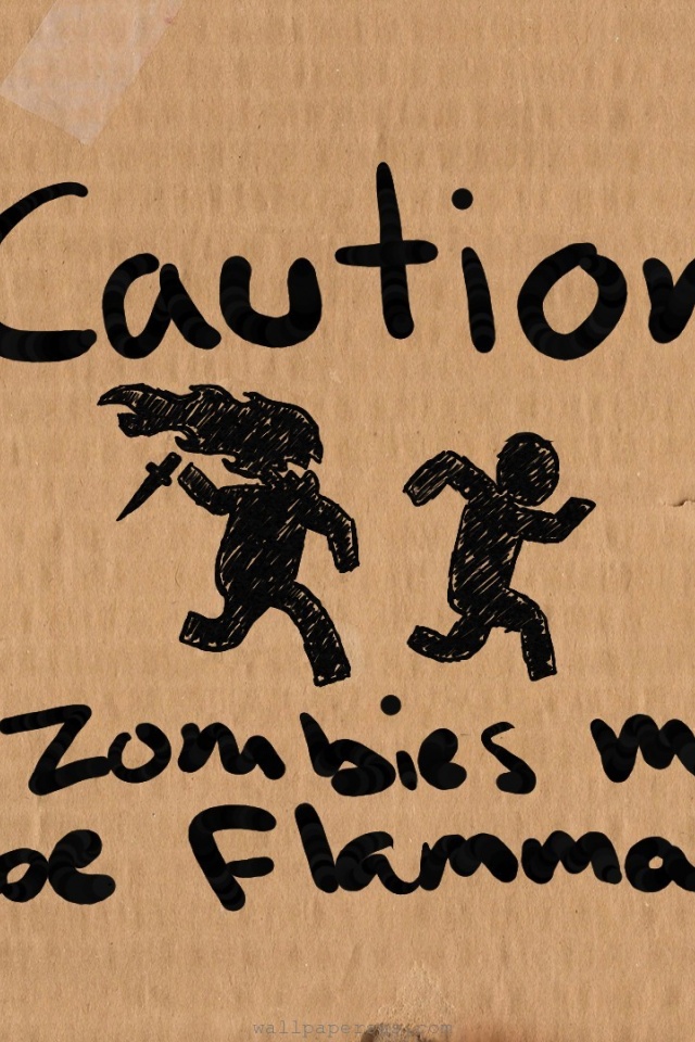 Zombies Vector Cardboard Caution Stick Figures