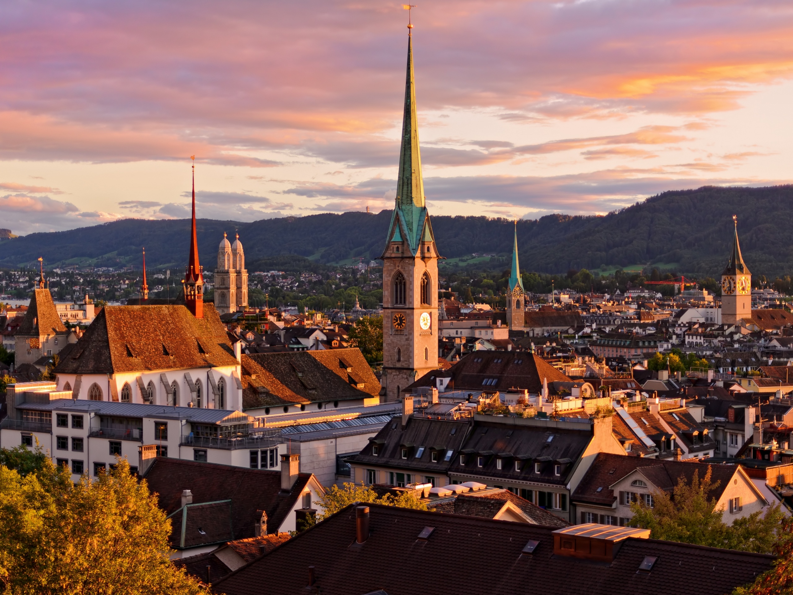 Zurich Switzerland Roofs Buildings